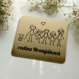 Menovka na dvere rodina s tromi deťmi a psíkom v1