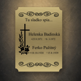 Tabuľka na hrob veľký kríž