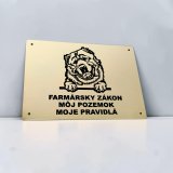 Tabuľka Pozor pes Stredoázijský ovčiak