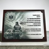 Plaketa Záchranári ZZS - obdĺžnik s ilustráciou