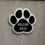 Tabuľka Pozor pes labka