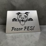 Tabuľka Pozor pes Pitbull cute