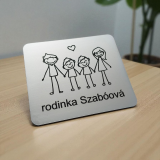Menovka na dvere rodičia a chlapci dvojičky