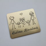 Menovka na dvere rodina s tromi deťmi