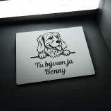 Tabuľka Pozor pes Zlatý retríver cute