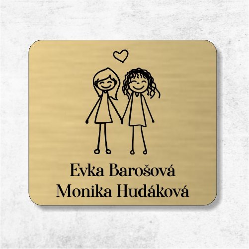 Menovka na dvere žena a žena