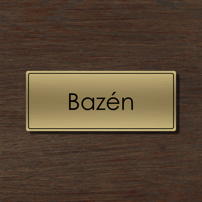 zlatá tabuľka Bazén na drevenom pozadí