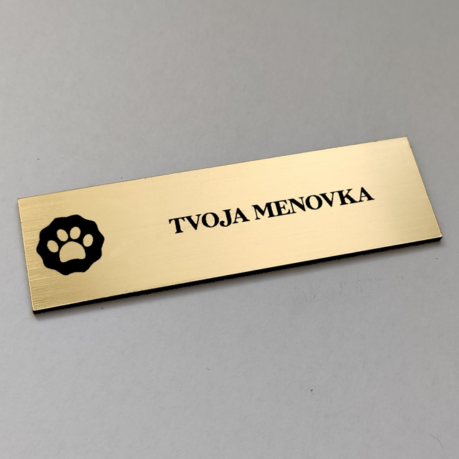 zlatá menovka na dvere Psia labka