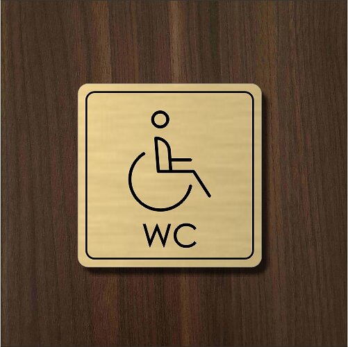 zlatý piktogram bezbariérové WC