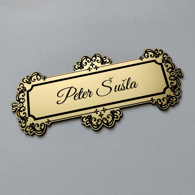 zlatá menovka Vintage Deluxe