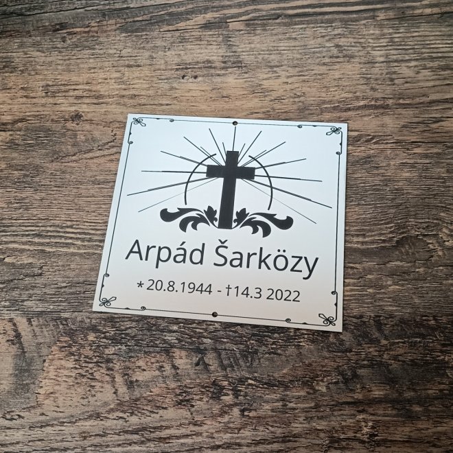 Tabuľka na hrob kríž