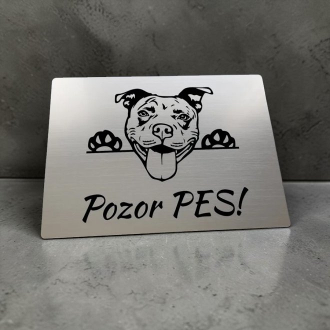 Tabuľka Pozor pes Pitbull cute
