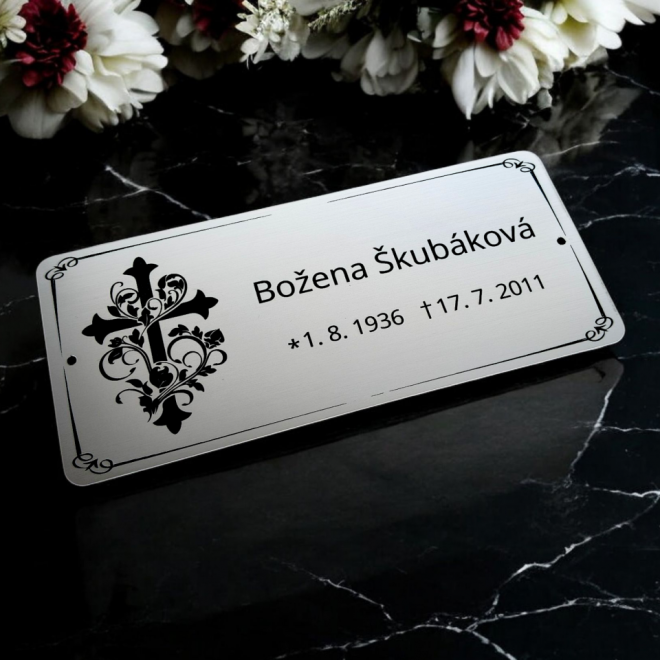 Tabuľka na hrob s ornamentom