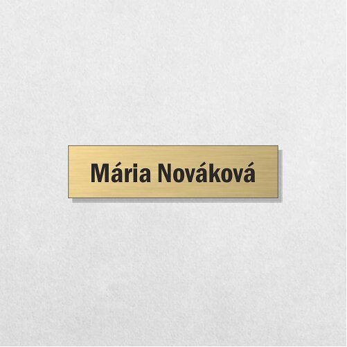 zlatá menovka na dvere 8 × 2 cm