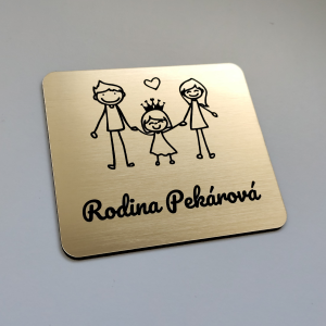 Menovka na dvere rodičia a princezná