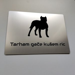 Tabuľka Pozor pes Pitbull