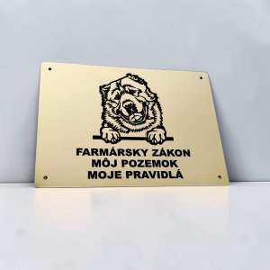 Tabuľka Pozor pes Stredoázijský ovčiak