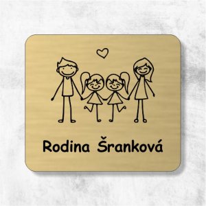 Menovka na dvere rodičia a dievčatá dvojičky