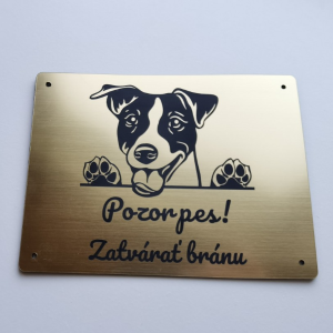 Tabuľka Pozor pes Jack Russell teriér 2