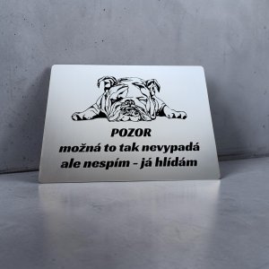 Tabuľka Pozor pes Buldog
