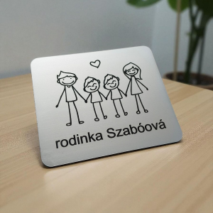 Menovka na dvere rodičia a chlapci dvojičky