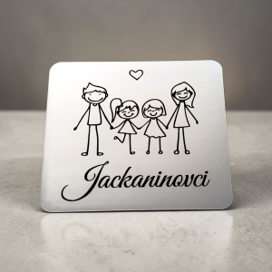 Menovka na dvere rodičia a dve veľké dcéry