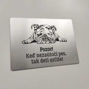 Tabuľka Pozor pes Buldog
