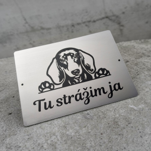Tabuľka Pozor pes Jazvečík 2