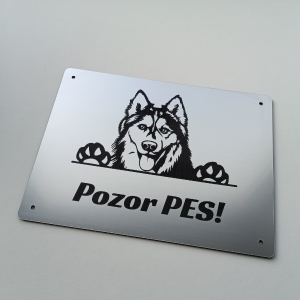 Tabuľka Pozor pes Husky